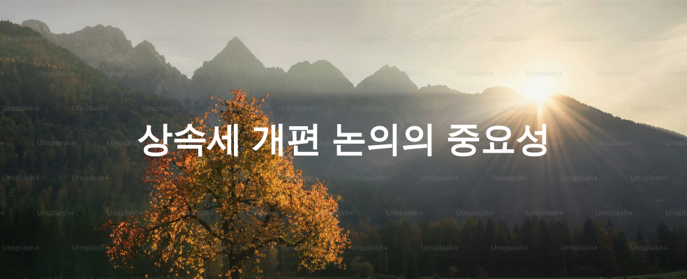 상속세 개편 논의의 중요성