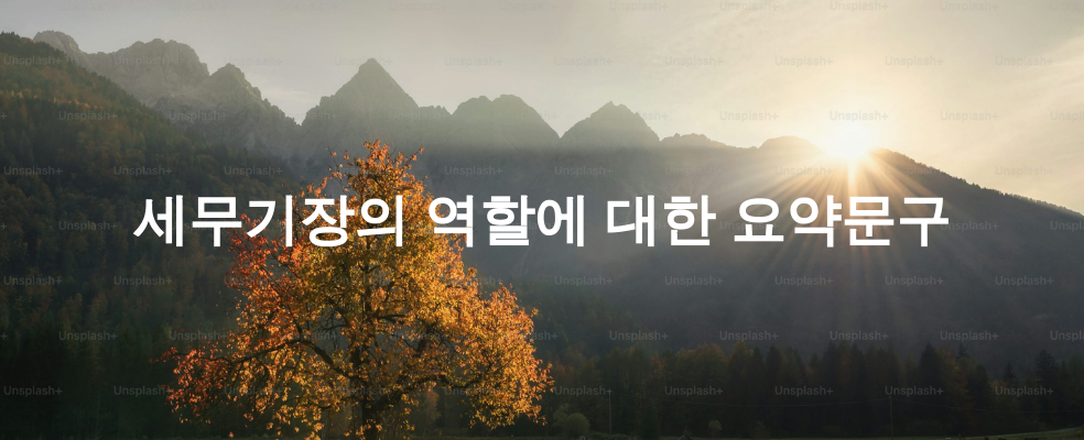 세무기장의 역할에 대한 요약문구