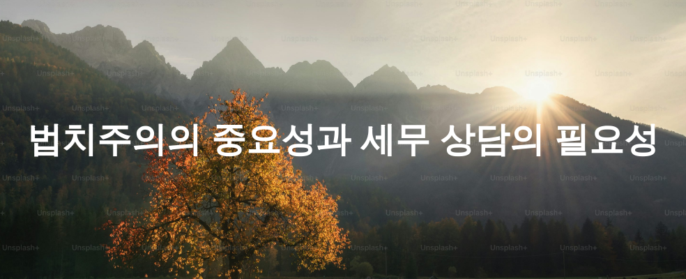 법치주의의 중요성과 세무 상담의 필요성