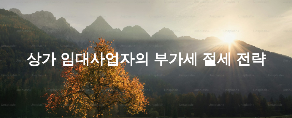 상가 임대사업자의 부가세 절세 전략