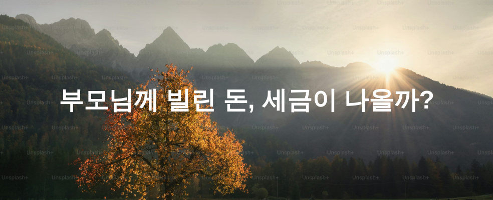 부모님께 빌린 돈, 세금이 나올까?