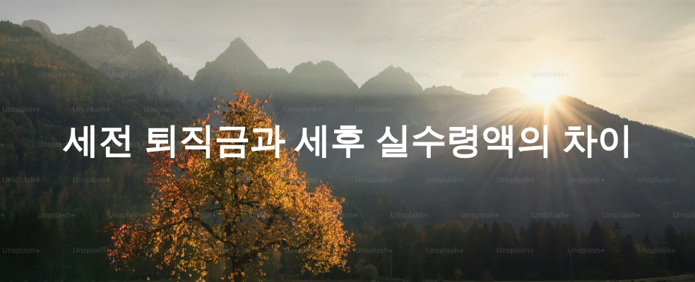 세전 퇴직금과 세후 실수령액의 차이