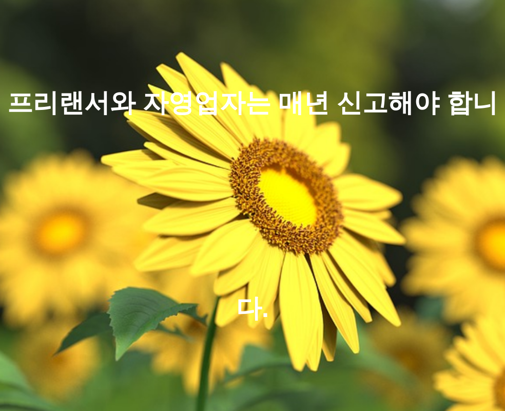 프리랜서와 자영업자는 매년 신고해야 합니다.