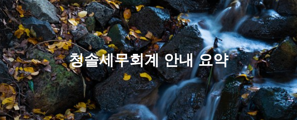 청솔세무회계 안내 요약