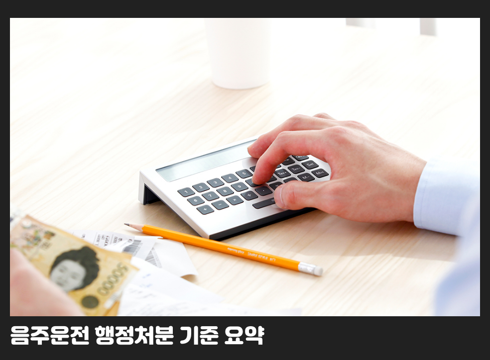 음주운전 행정처분 기준 요약