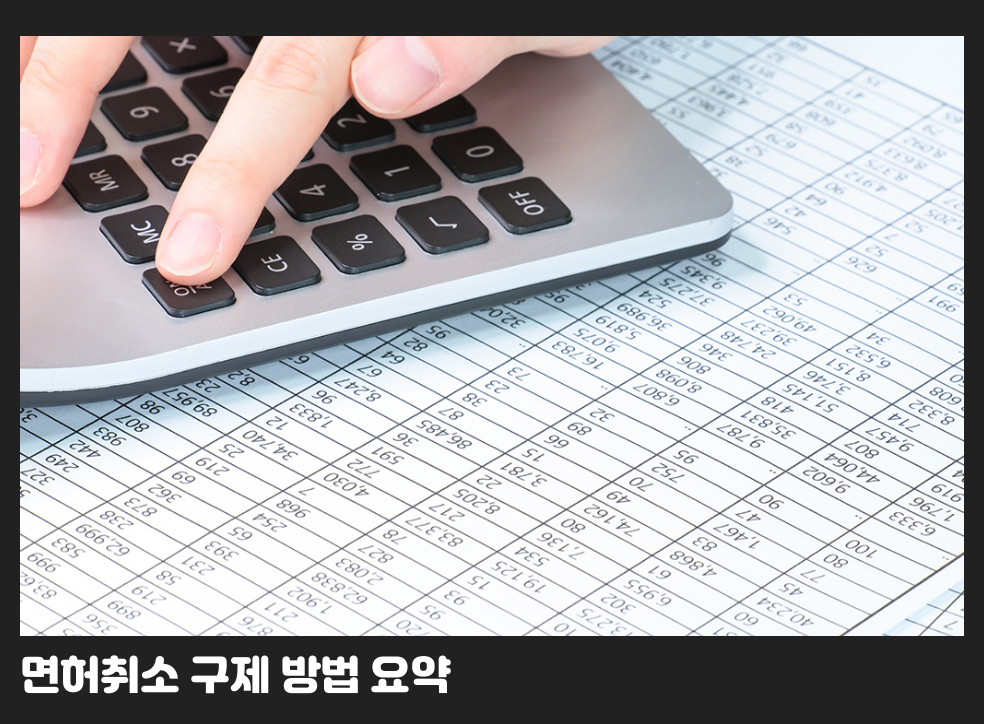 면허취소 구제 방법 요약