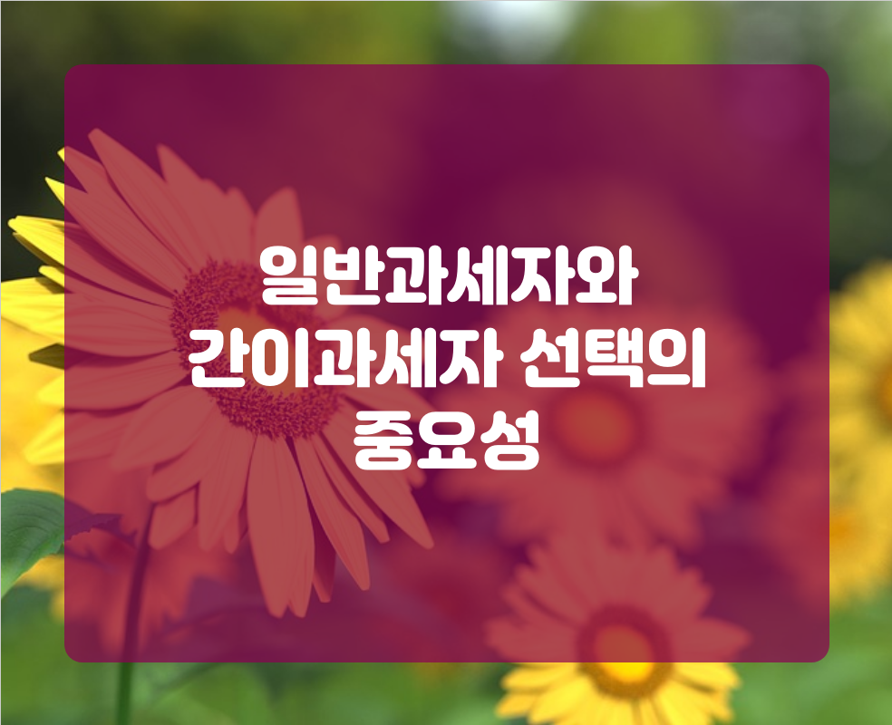 일반과세자와 간이과세자 선택의 중요성