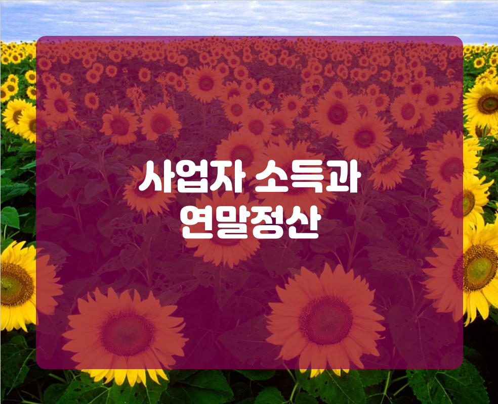 사업자 소득과 연말정산