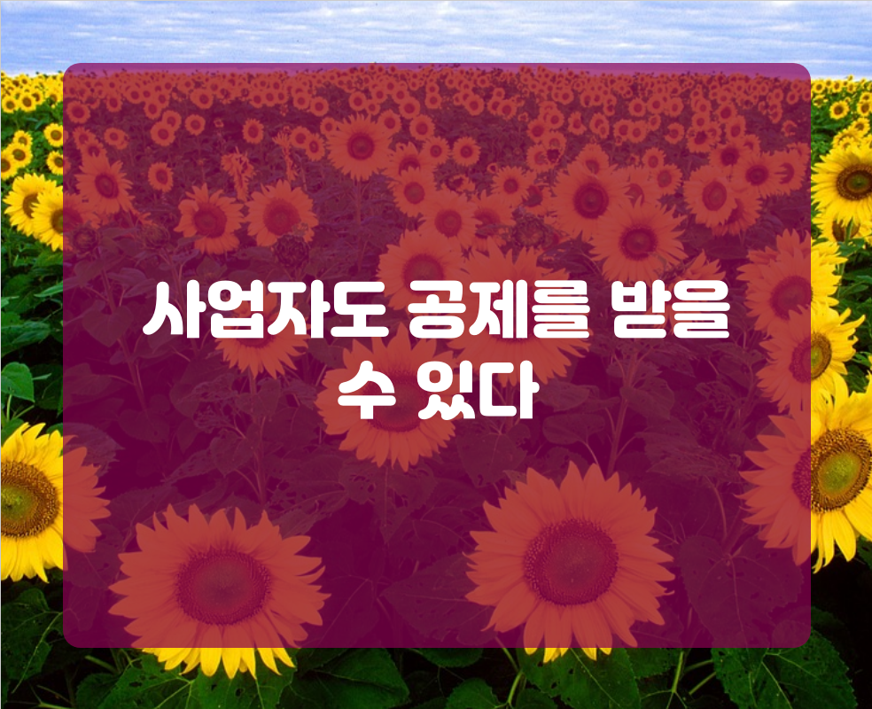 사업자도 공제를 받을 수 있다