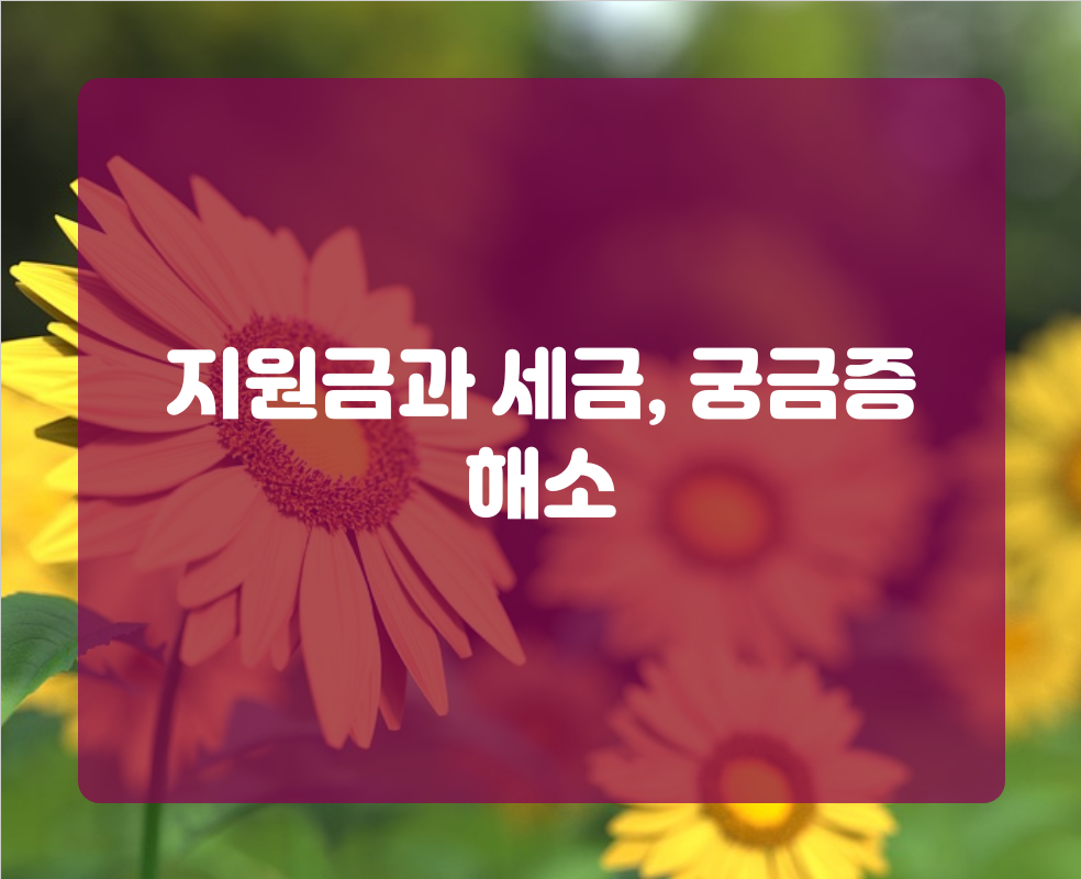 지원금과 세금, 궁금증 해소