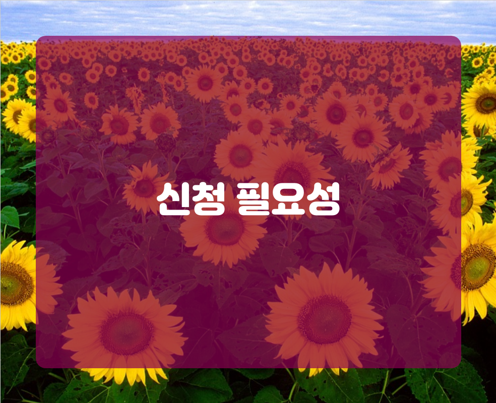 신청 필요성