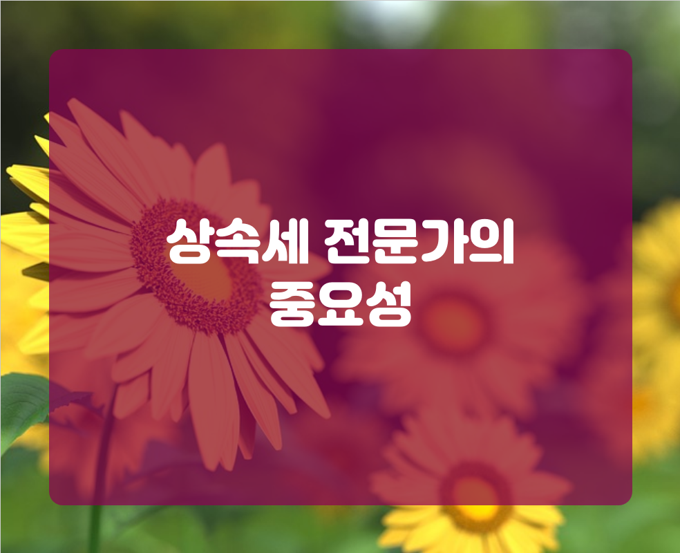 상속세 전문가의 중요성