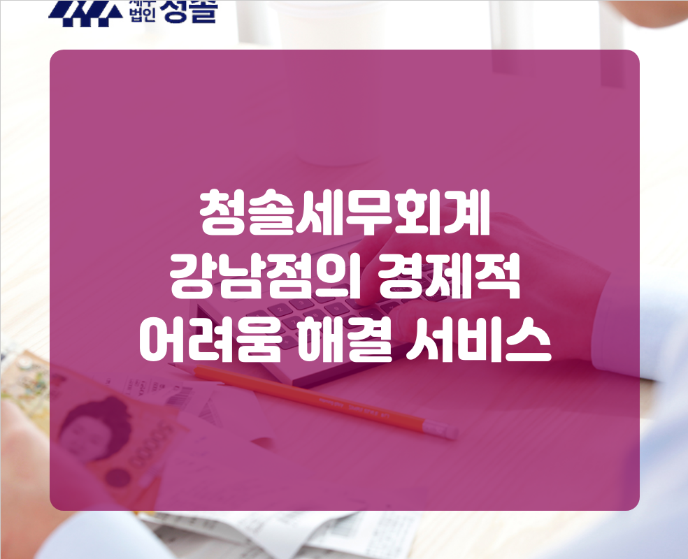 청솔세무회계 강남점의 경제적 어려움 해결 서비스