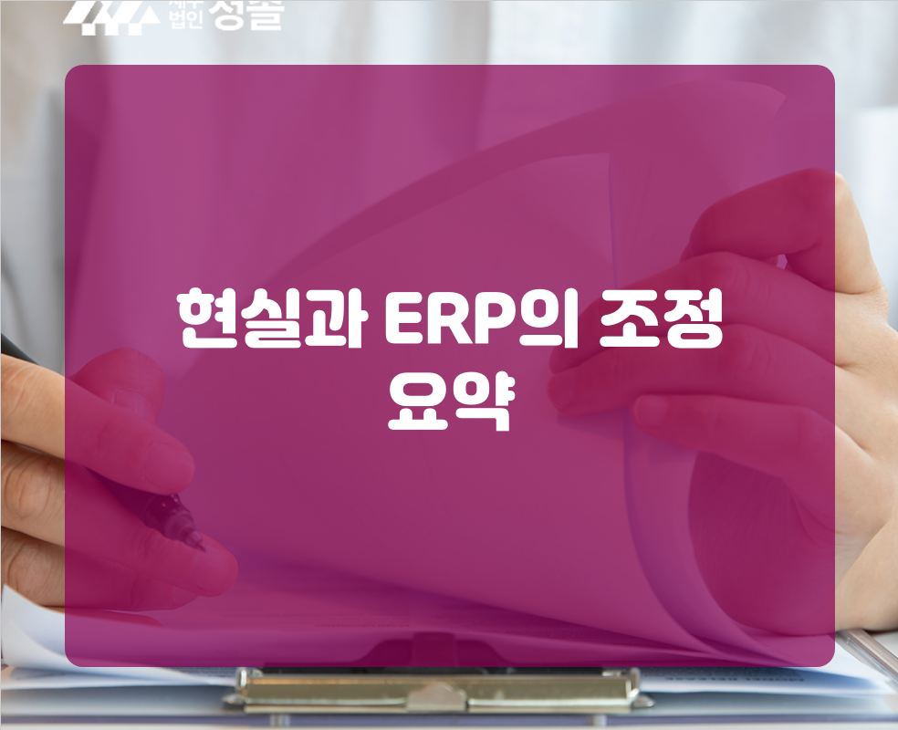 현실과 ERP의 조정 요약