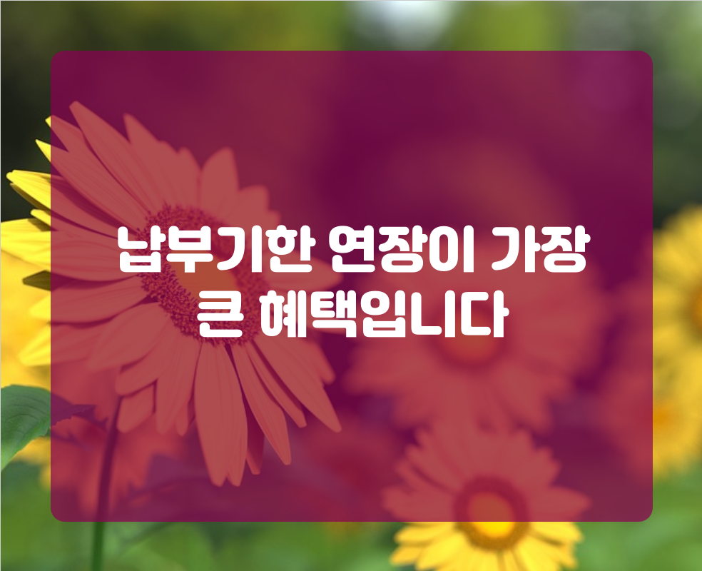 납부기한 연장이 가장 큰 혜택입니다