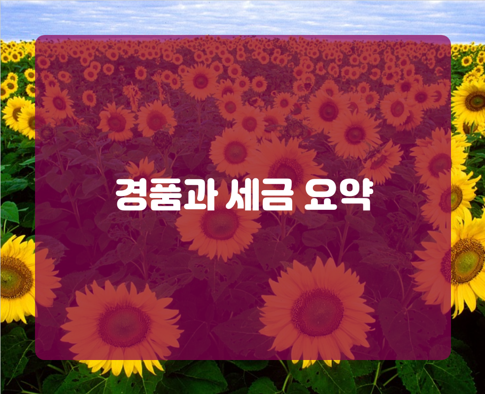 경품과 세금 요약